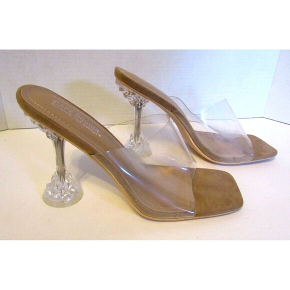 Cape Robbin Ahmee Heels Clear View Slide On Shoes Crystal Heels Womens Size 9 - Picture 2 of 8